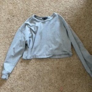 SHEIN, Cropped long sleeved shirt, Gray, Medium,